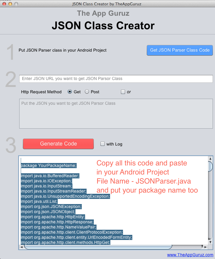 Json class creator