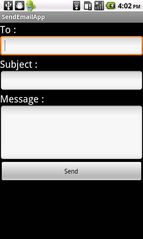 android send email using inbuilt app