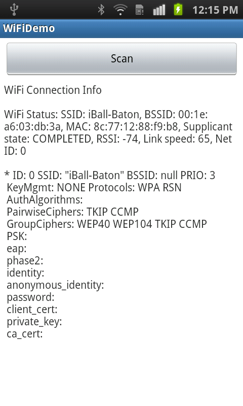 Wi-Fi Connection Demo