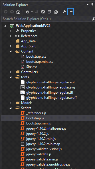 all folders with modal mvc 5