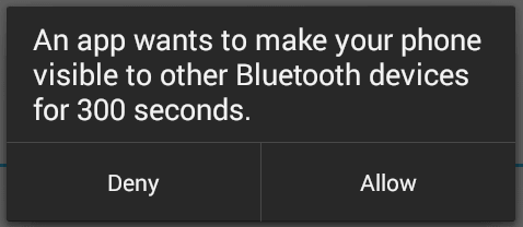 an-app-wants-to-make-your-phone-visible-to-other-bluetooth-devices-for-300-seconds