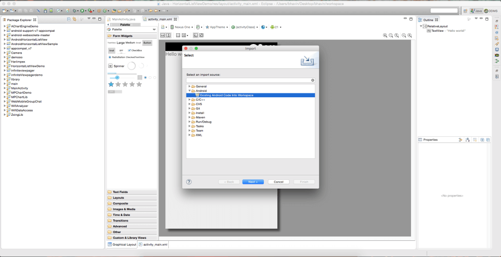 existing-android-code-into-workspace