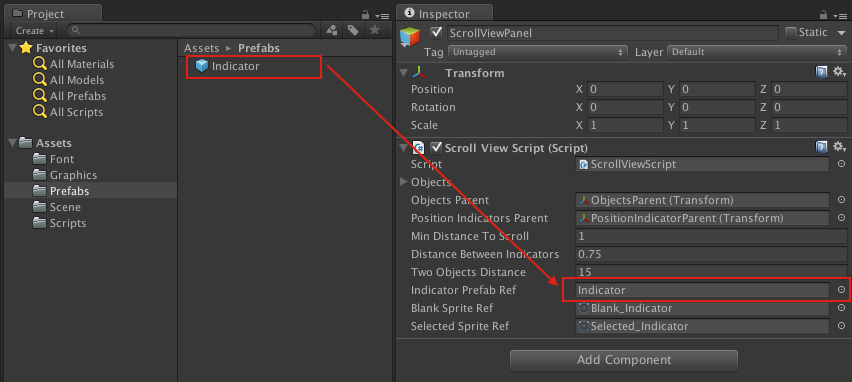 indicator prefab ref