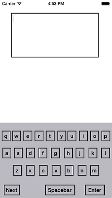 ios simulator screen shot for custom keyboard