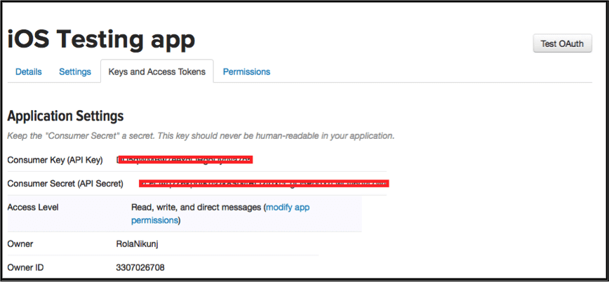 ios-testing-app-key-and-access-tokens