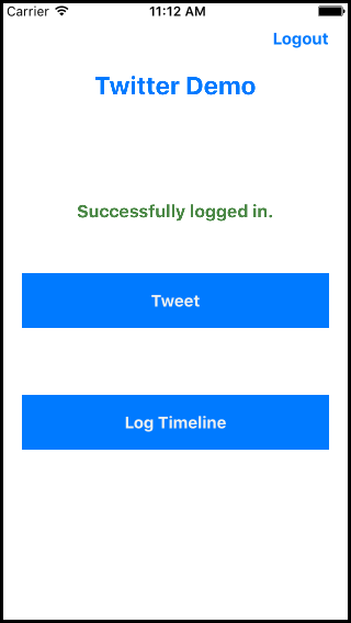 twitter-demo-successfully-logged-in