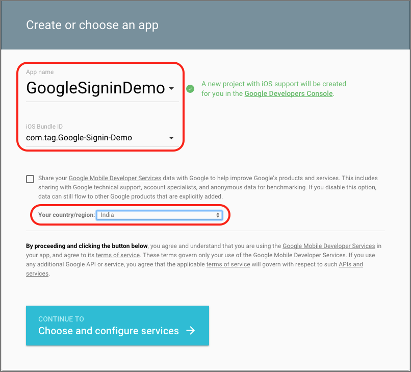 create-google-signin-app