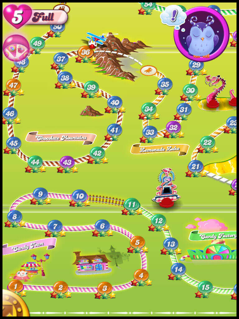 candy crush levels map