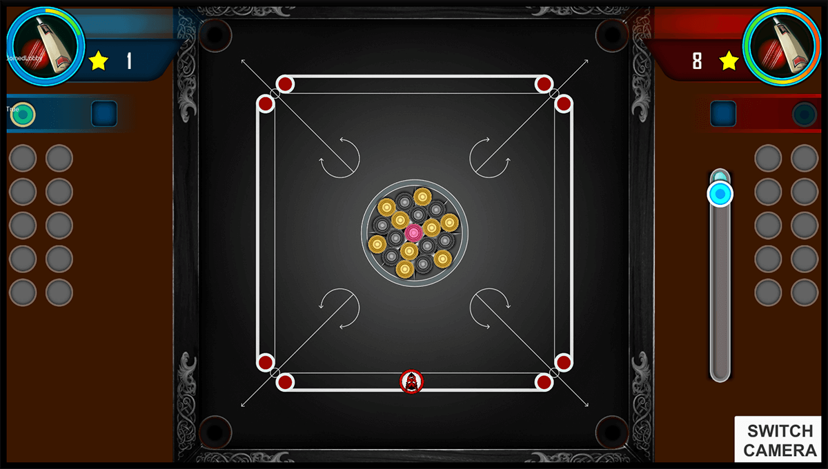 Virtual carrom board 2 in 2d