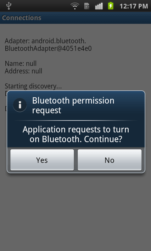 Bluetooth Connection Demo