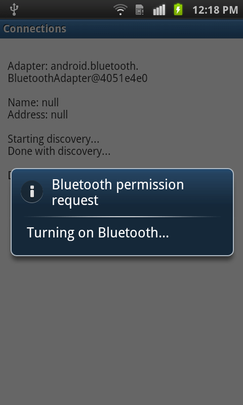 Bluetooth Connection Demo