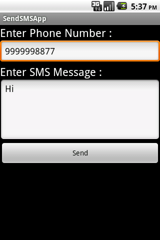 Send SMS Using SMS Manager