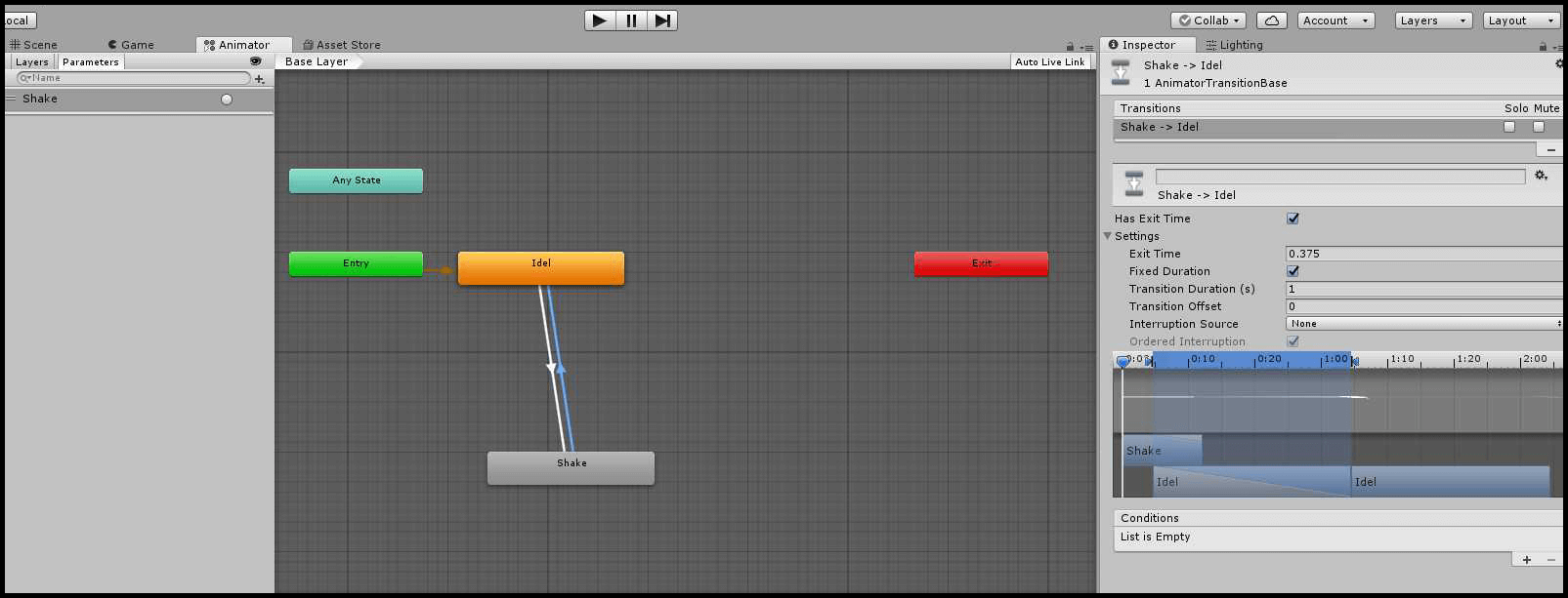 First transition in shakeing camera First transition in shakeing camera
